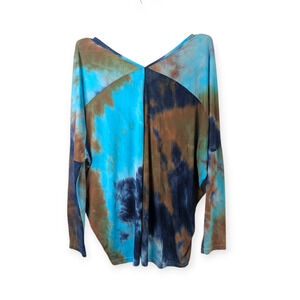 La Miel Oversized Top Woman's Size Small Tie Dye Pullover